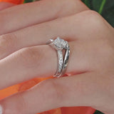 Interlocking Moissanite Wedding Ring Set