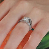 Interlocking Moissanite Wedding Ring Set