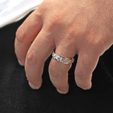 Men's X Pattern Wedding Band
