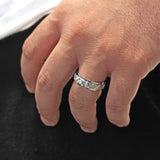 Men's X Pattern Wedding Band