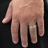 Men's X Pattern Wedding Band