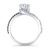 Split Shank Moissanite Ring With Black Diamonds