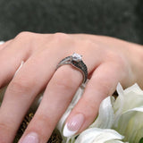 Split Shank Moissanite Bridal Set With Black Diamonds