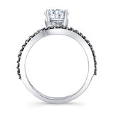 Split Shank Moissanite Bridal Set With Black Diamonds