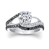 Split Shank Moissanite Bridal Set With Black Diamonds