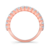 Wide Three Row Diamond Wedding Band
