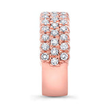 Wide Three Row Diamond Wedding Band