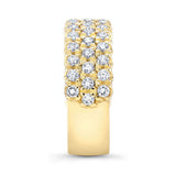 Wide Three Row Diamond Wedding Band