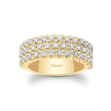 Wide Three Row Diamond Wedding Band