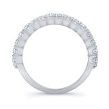 Wide Three Row Diamond Wedding Band
