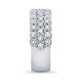 Wide Three Row Diamond Wedding Band