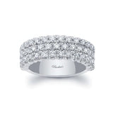 Wide Three Row Diamond Wedding Band