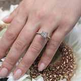 Cushion Halo Moissanite Engagement Ring