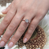 Cushion Halo Moissanite Engagement Ring
