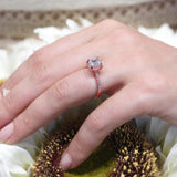 Cushion Halo Moissanite Engagement Ring