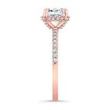 Cushion Halo Moissanite Engagement Ring