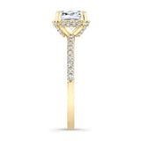 Cushion Halo Moissanite Engagement Ring