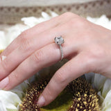 Cushion Halo Moissanite Engagement Ring