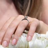 Cushion Halo Moissanite Engagement Ring