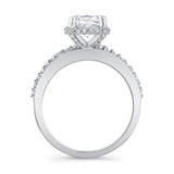 Cushion Halo Moissanite Engagement Ring