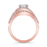 Twisted Halo Moissanite Wedding Set