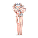 Twisted Halo Moissanite Wedding Set