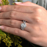 Twisted Halo Moissanite Wedding Set