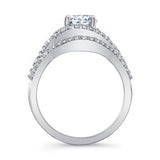 Twisted Halo Moissanite Wedding Set