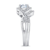 Twisted Halo Moissanite Wedding Set
