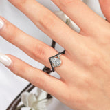 Unique Pear Shaped Black Diamond Accent Ring