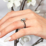 Unique Pear Shaped Black Diamond Accent Ring