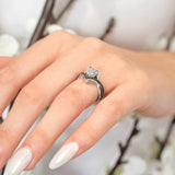 Unique Pear Shaped Black Diamond Accent Ring