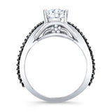 Unique Pear Shaped Black Diamond Accent Ring