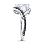 Unique Pear Shaped Black Diamond Accent Ring