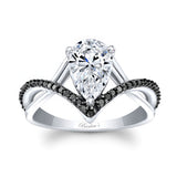 Unique Pear Shaped Black Diamond Accent Ring