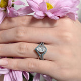 Unique Pear Shaped Blue Diamond Accent Moissanite Set