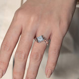 Princess Cut Wide Band Engagement Ring