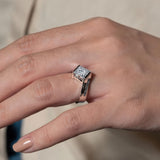 Princess Cut Wide Band Engagement Ring
