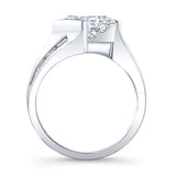 Princess Cut Wide Band Engagement Ring