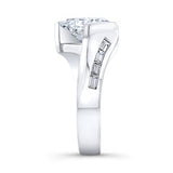 Princess Cut Wide Band Engagement Ring