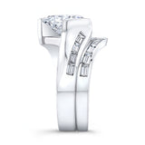 Princess Cut Wide Band Bridal Set