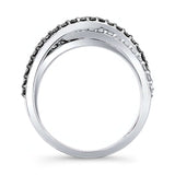 Criss Cross Black Diamond Wedding Band