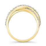 Criss Cross Diamond Wedding Band