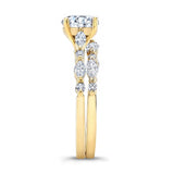 Vintage Style Moissanite Wedding Ring Set