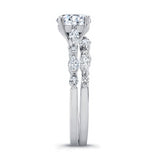 Vintage Style Moissanite Wedding Ring Set