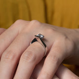 Tension Solitaire Moissanite Ring