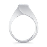Tension Solitaire Moissanite Ring