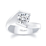 Tension Solitaire Moissanite Ring
