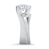 Tension Solitaire Moissanite Bridal Set