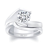 Tension Solitaire Moissanite Bridal Set